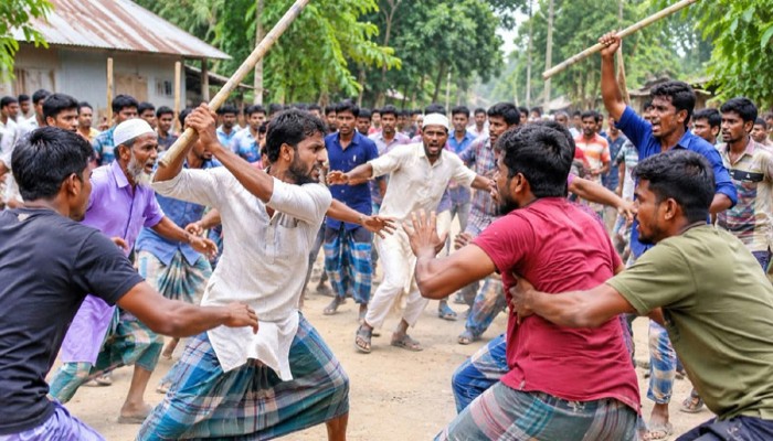 ​শেরপুরে মাইকিং করে লোক জড়ো, দুই গ্রামবাসীর সংঘর্ষে আহত পুলিশসহ বেশ কয়েকজন